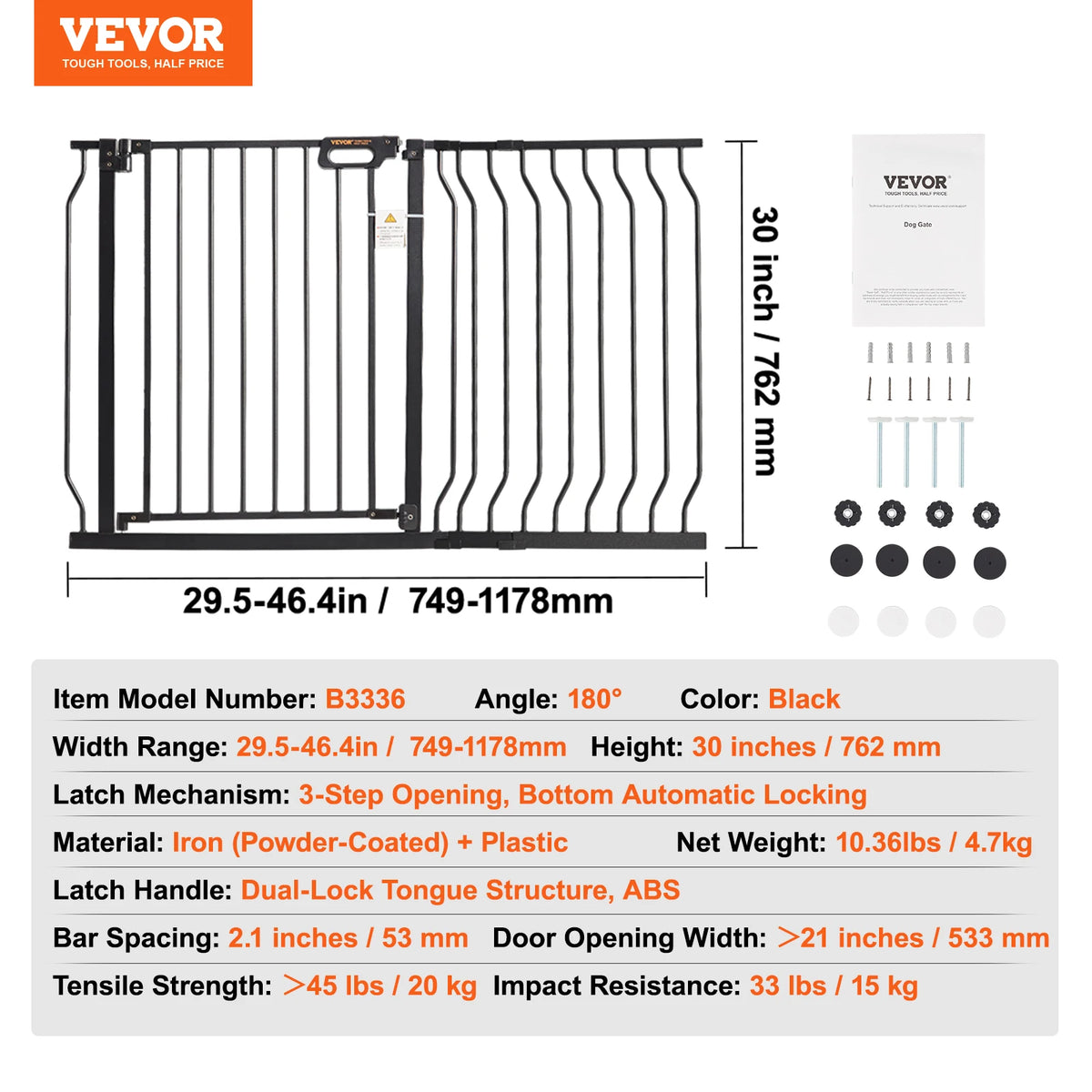 SucceBuy Pressure Mount Baby Gate For Dogs And Children