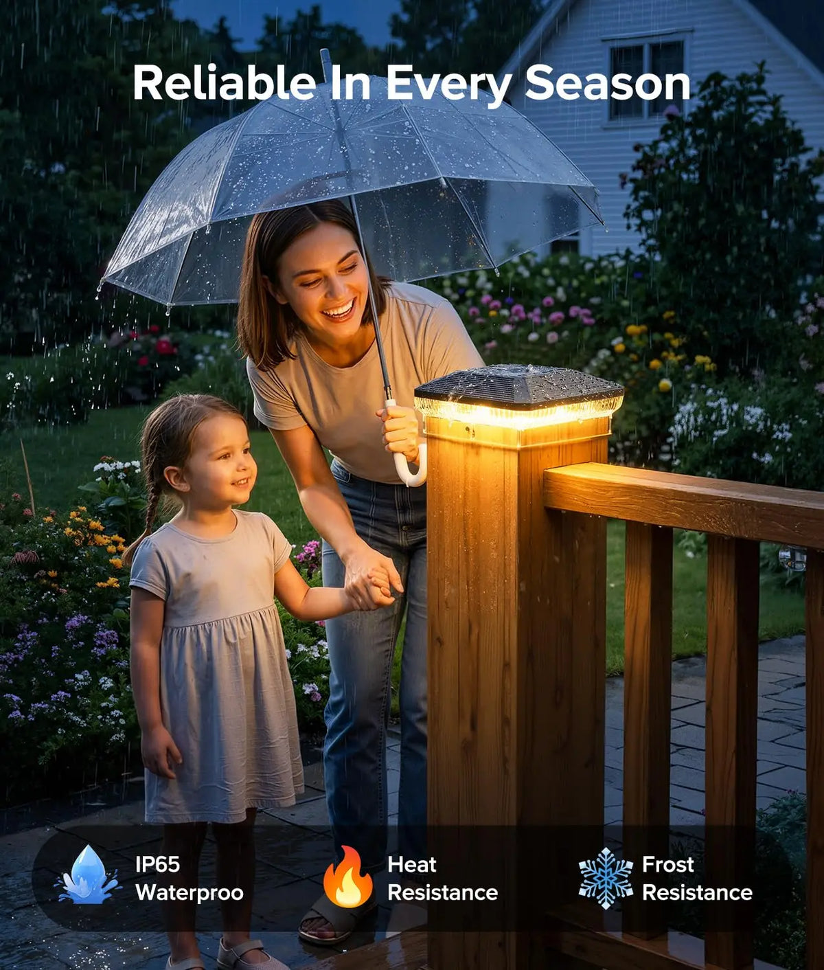 KPSTEK Solar Post Cap Lights With Automatic Outdoor Lighting