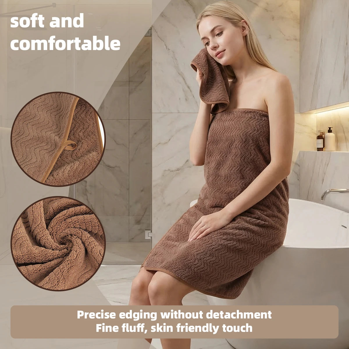 Luxury Coral Fleece Bath Towel Set With High Water Absorbency