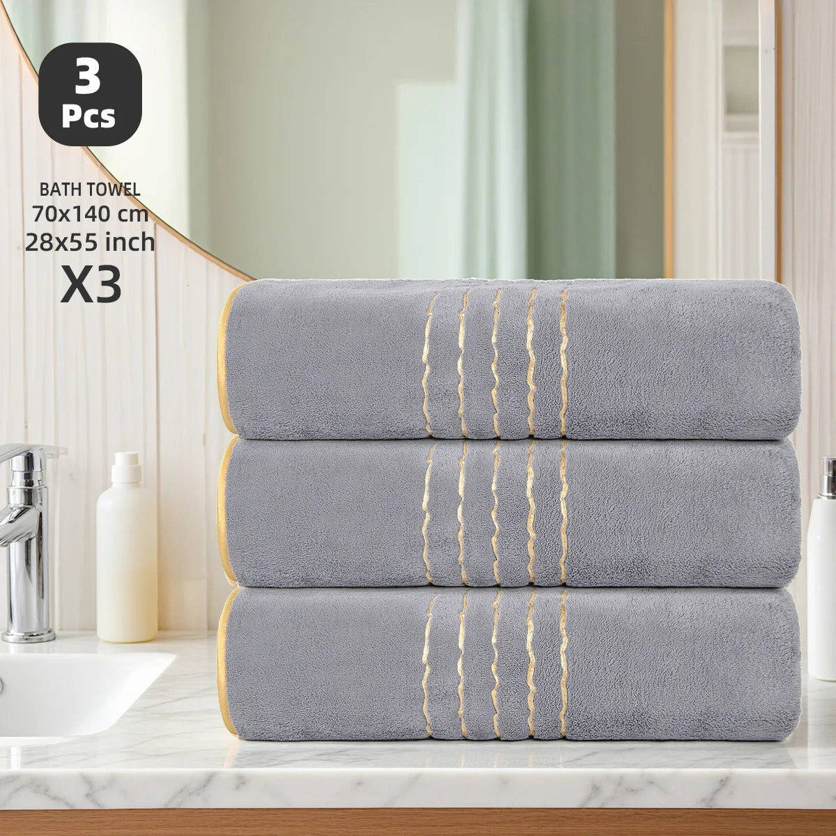 Premium Microfiber Bath Towel Set Ultra Soft Quick Dry