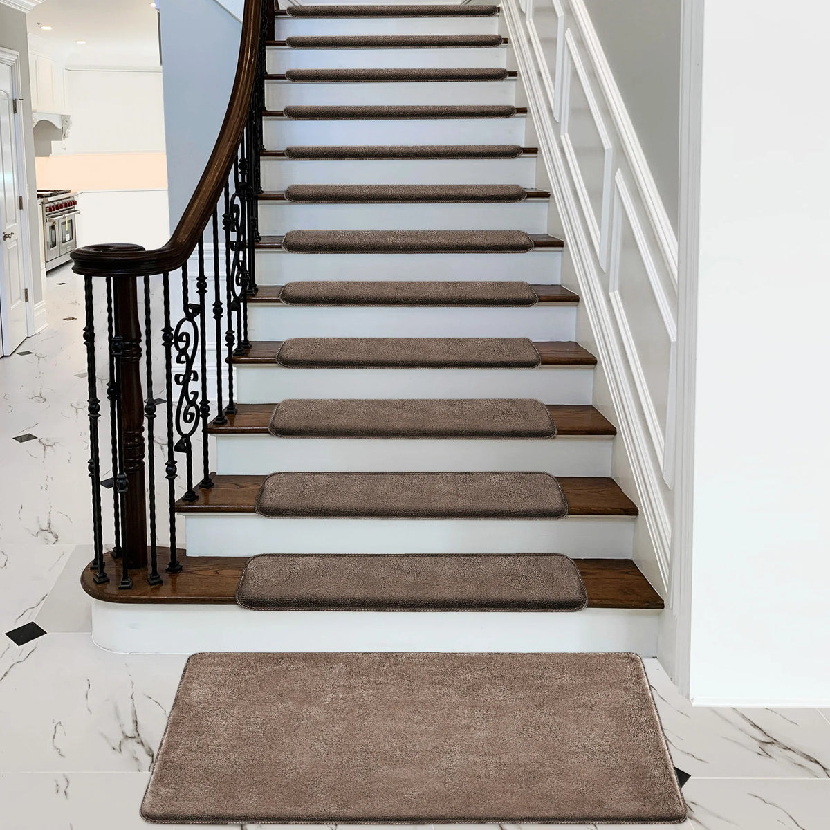 Ultra Plush Peel And Stick Non Slip Carpet Stair Treads