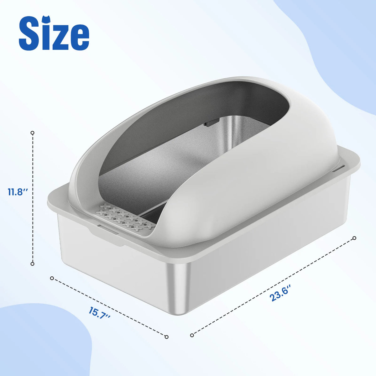 Stainless Steel Cat Litter Box With Lid And Odor Resistant