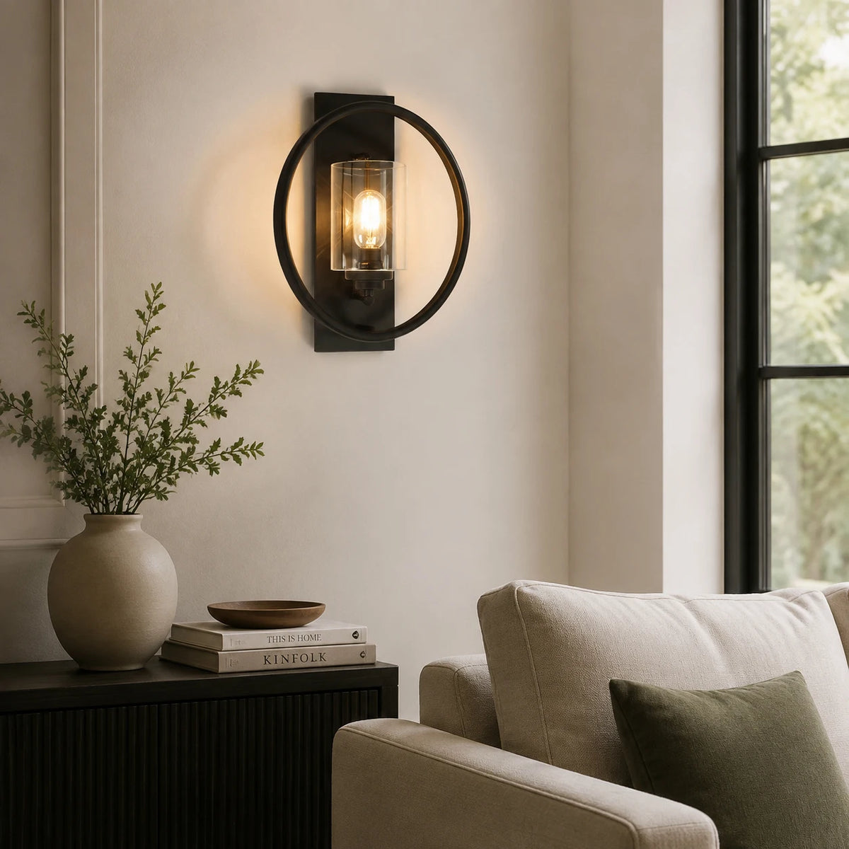 Black 15" Wall Sconces Set of 2, Outdoor Wall Light for Dining Room, Living Room, Bedroom, Hallway(not included bulbs)