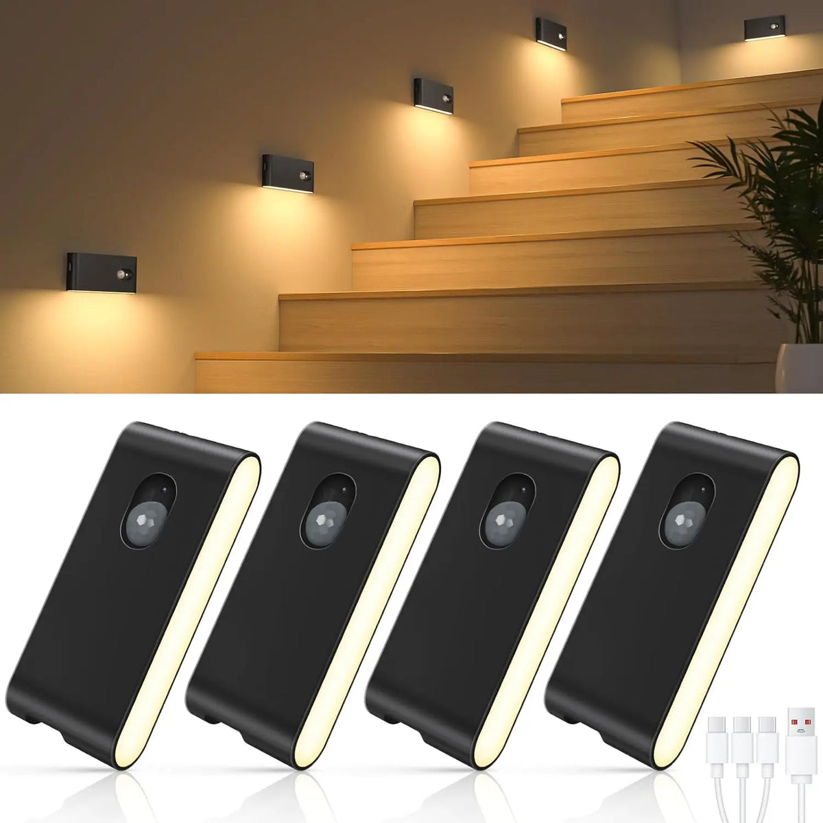 Willed Motion Sensor Stair Lights Wireless Rechargeable Indoor Night Light