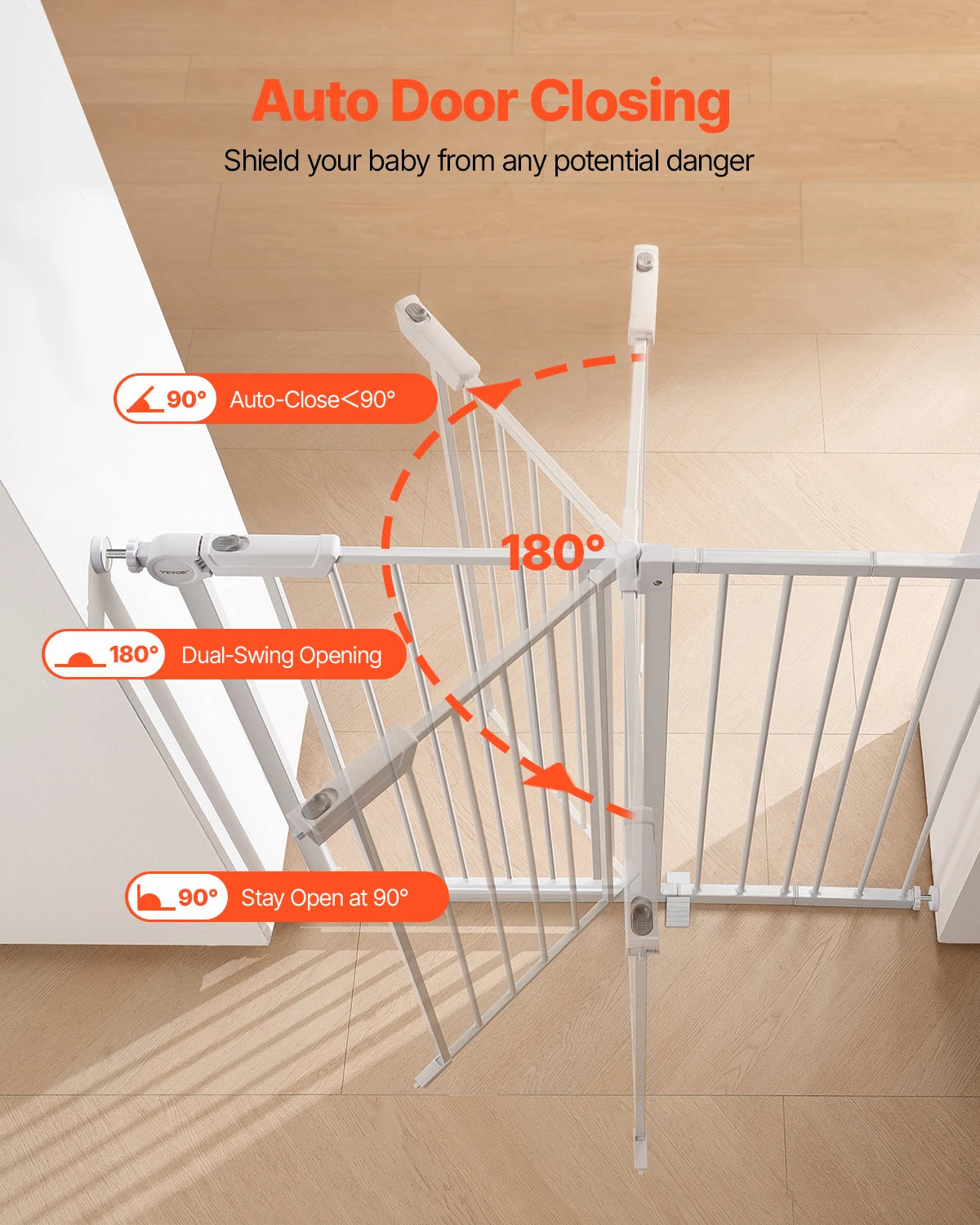 SucceBuy Pressure Mount Baby Gate For Dogs And Children