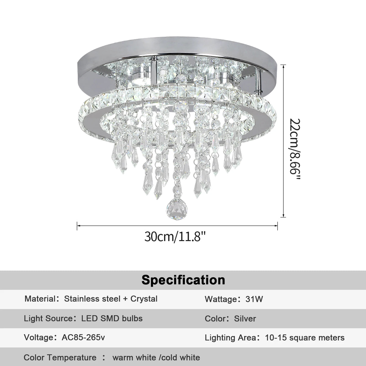 GreeLustr Modern K9 Crystal Chandelier Led For Dining Room Stainless Steel Ceiling Lamp Light Fixture Kitchen Lustres Luminaire