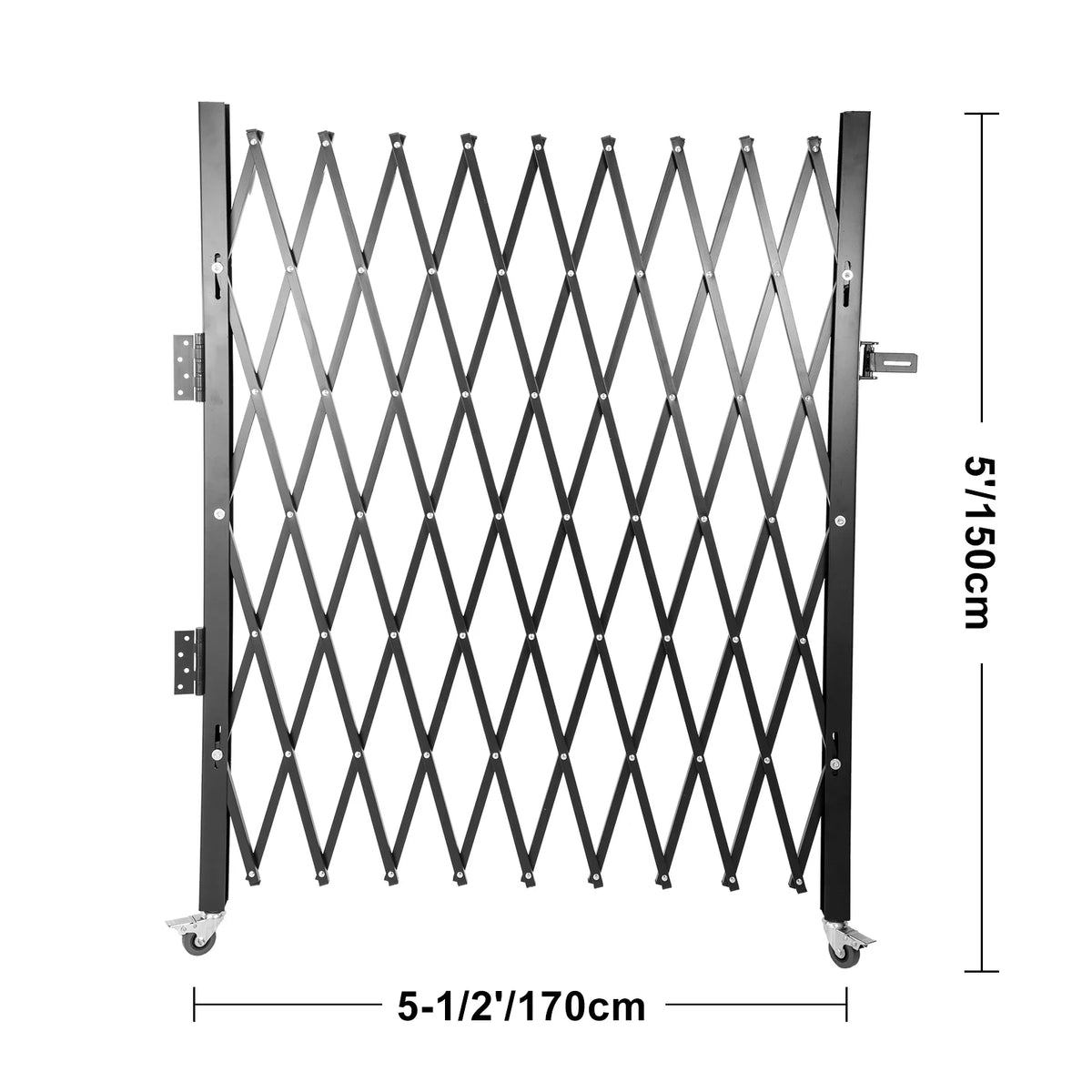 Single Folding Steel Security Gate Expandable Accordion Door