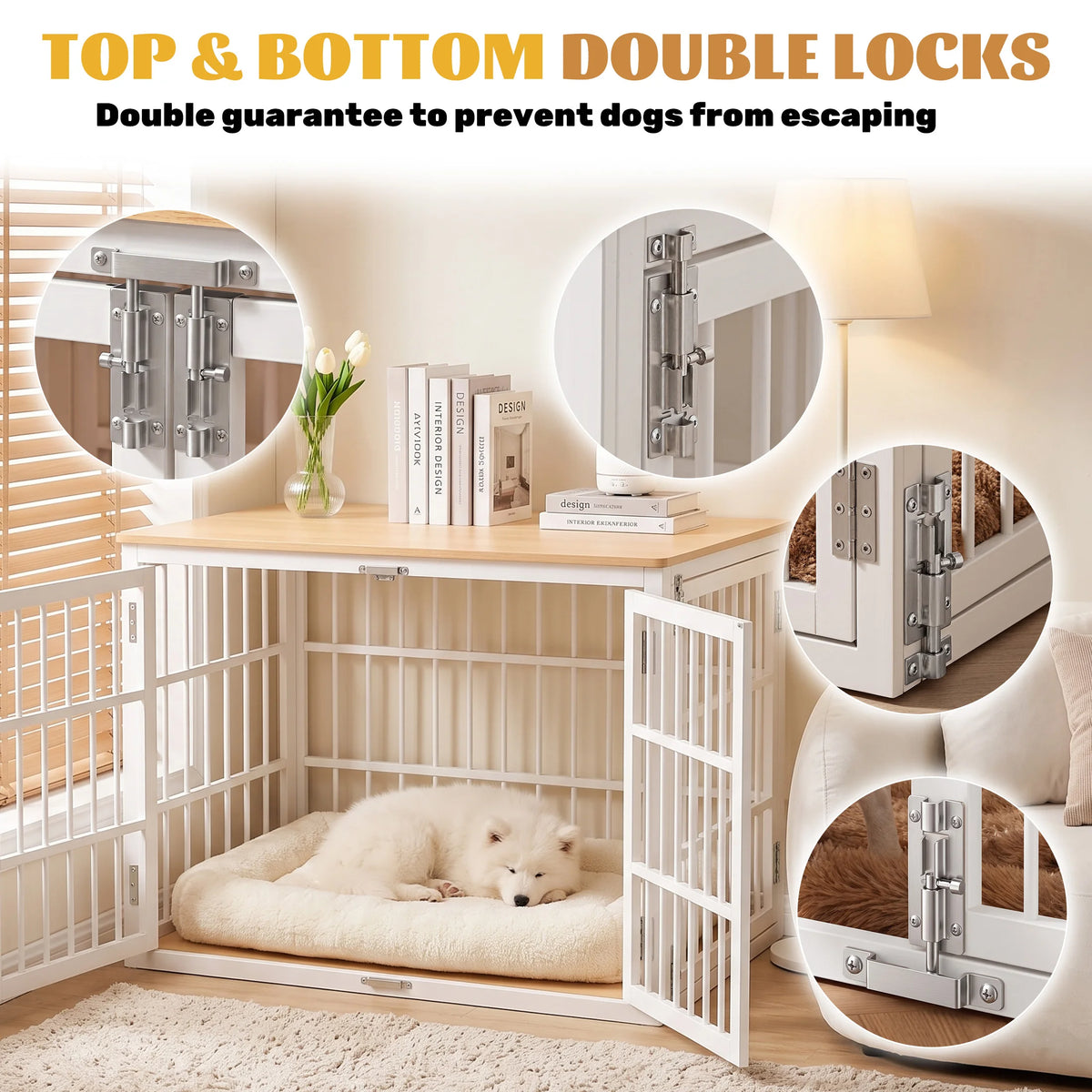 JHK Heavy Duty Iron Dog Kennel With Double Lock Doors