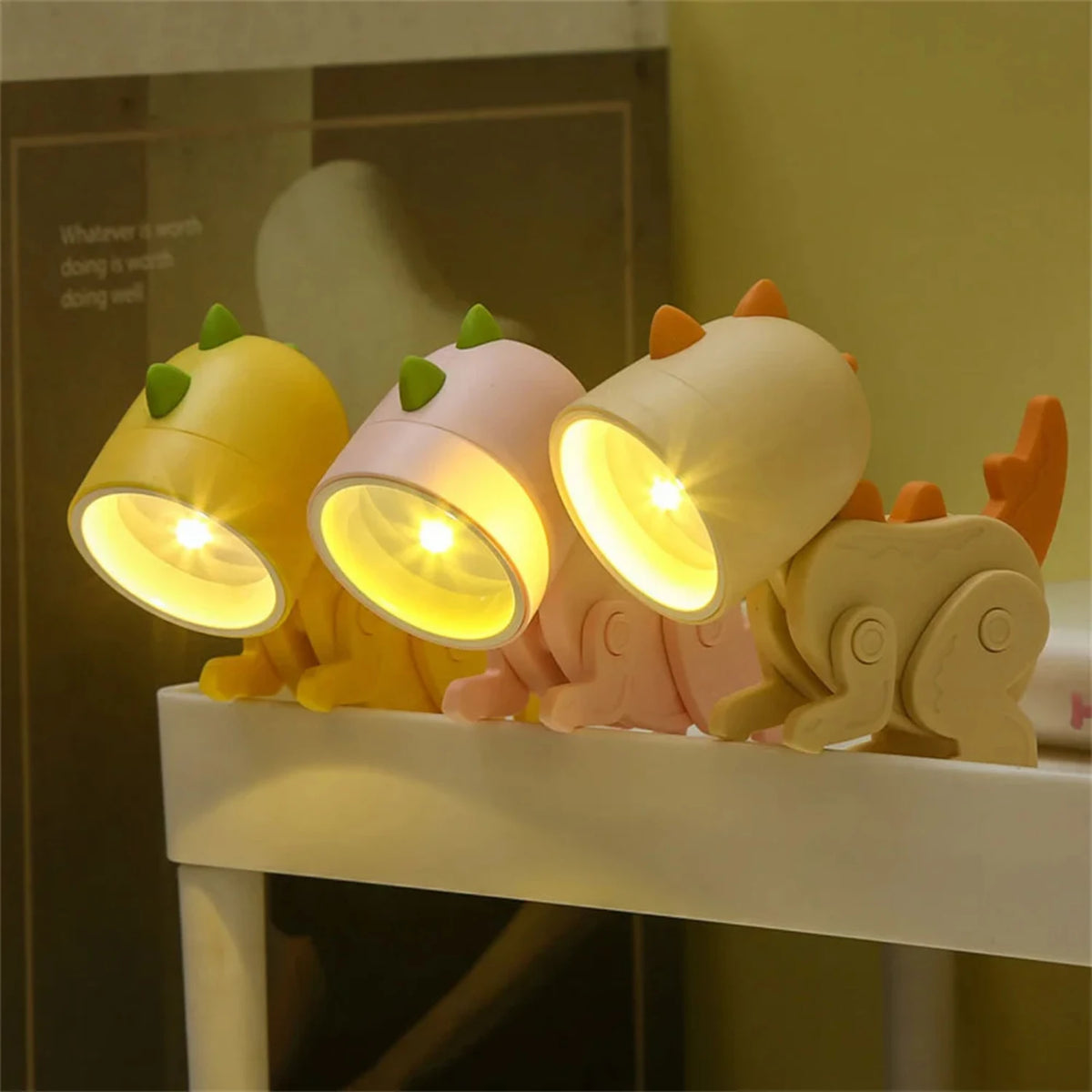 Mini LED Night Light Folding Desk Lamp Cute Pet Light Adjustable Portable Table Lamp Bedroom Living Room Decor