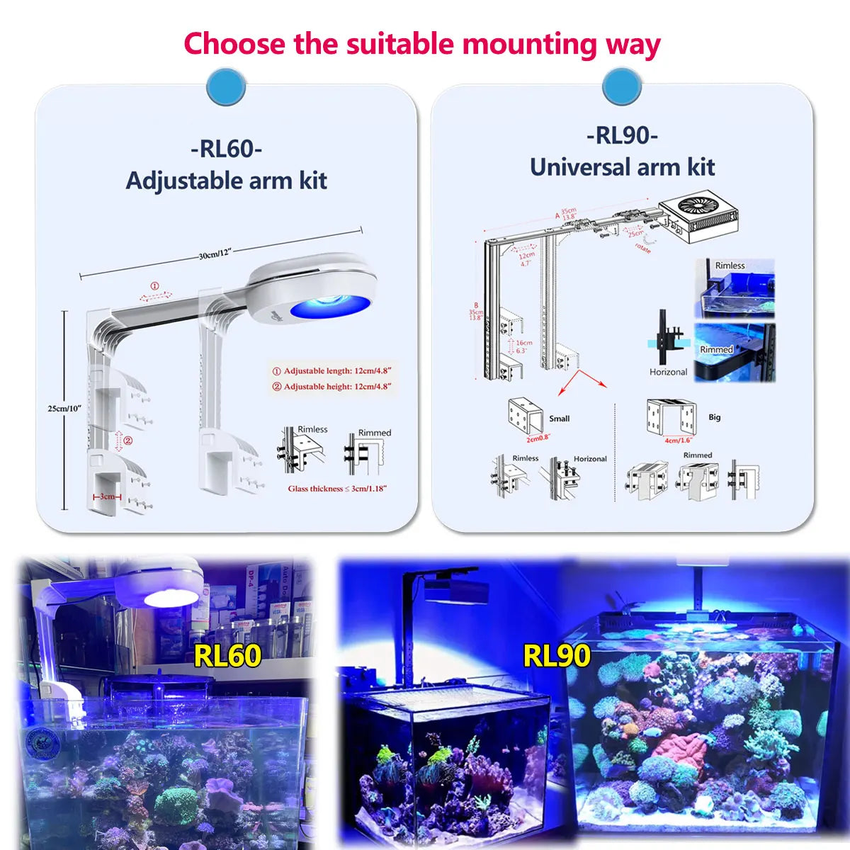 PopBloom Marine Reef Aquarium LED Light With WiFi App Control
