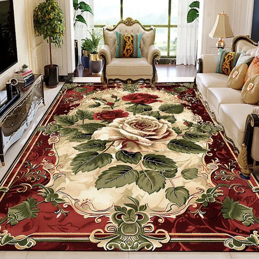 Vikama Soft Floral Polyester Area Rug For Living Room