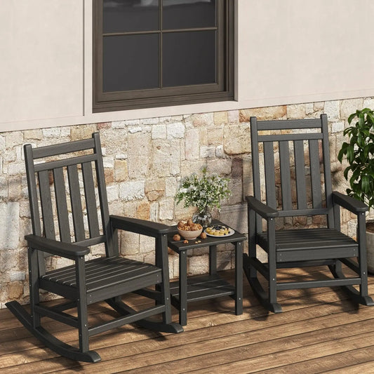 Garvee Rocking Adirondack Chair With Side Table For Patio Comfort