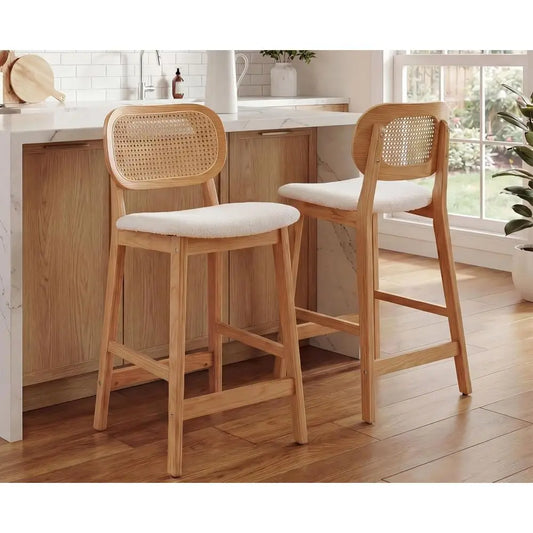 Premium Counter Height Bar Stools With Soft Sherpa Cushions