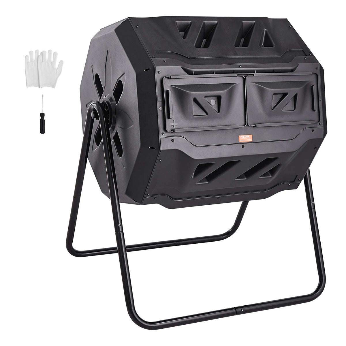 SucceBuy Dual Chamber Tumbling Composter For Garden Kitchen Yard Outdoor