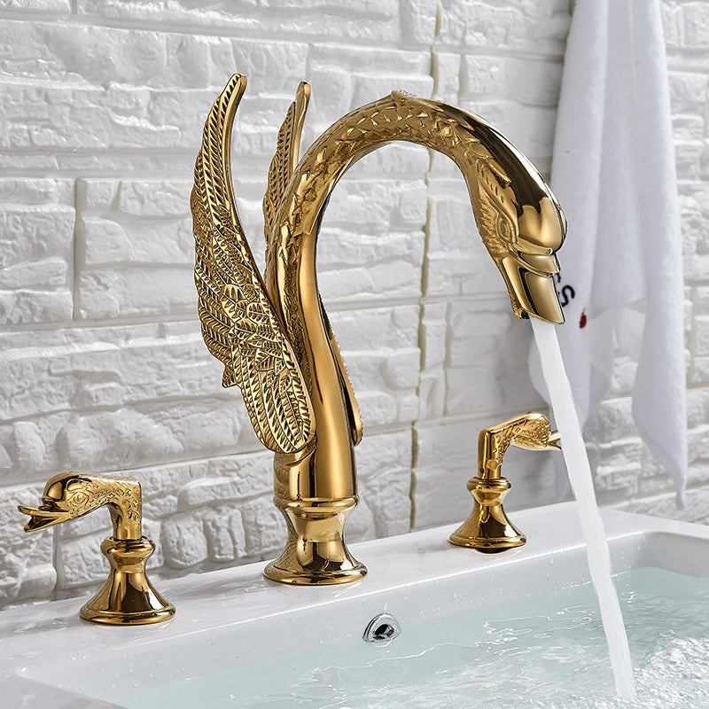 Saeuwtowy Modern Dual Handle Widespread Bathroom Basin Faucet