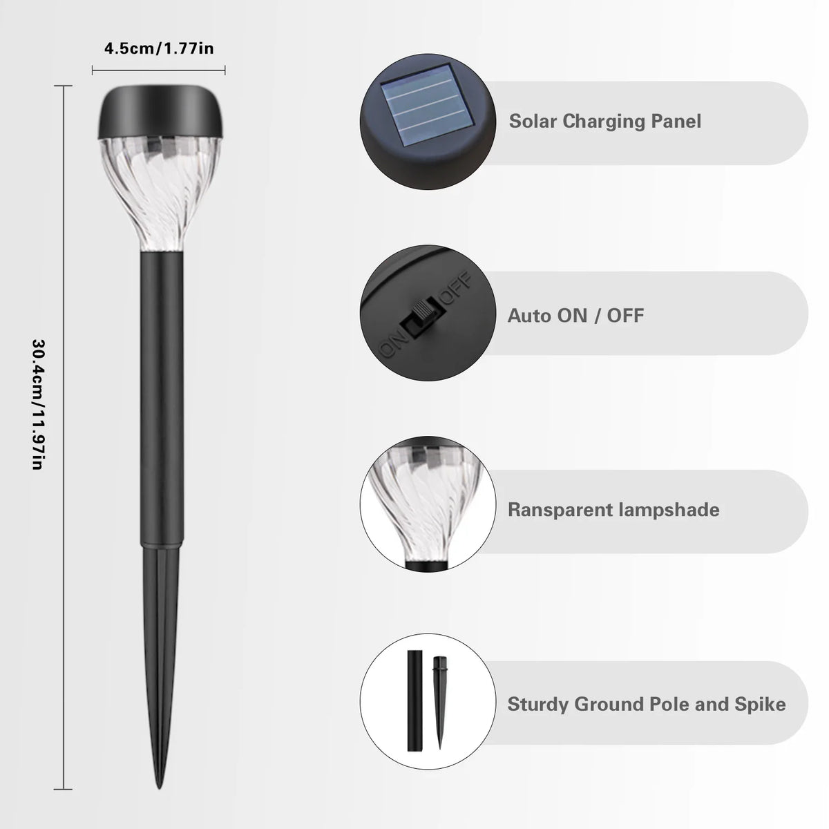 Solar Oval Shadow Design Landscape Lights For Yard Pathways