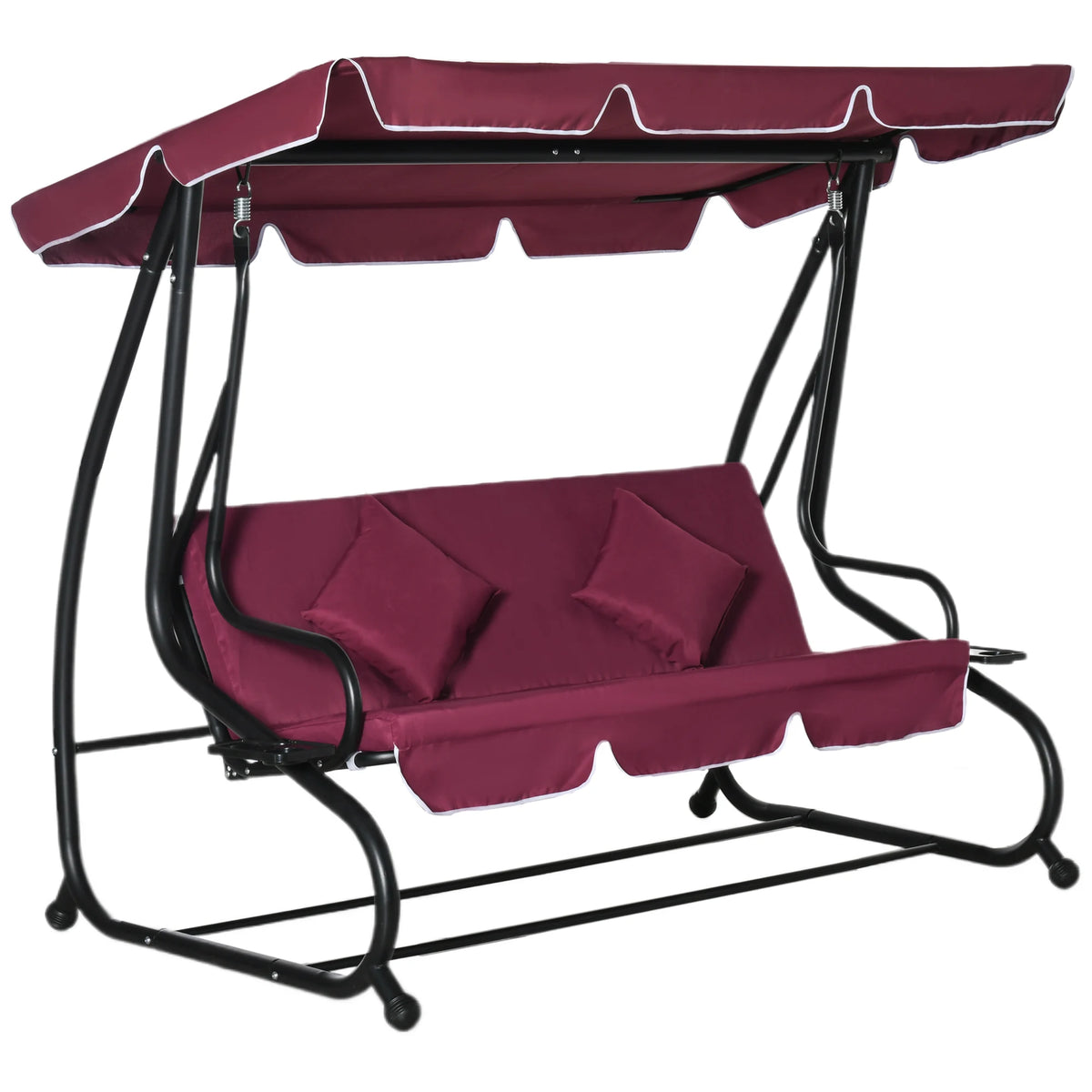Outsunny Outdoor Patio Swing Hammock Bench With Adjustable Canopy