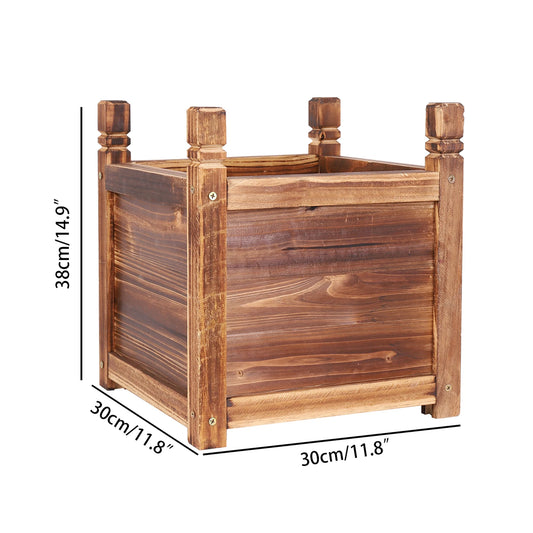 Durable Pine Wood Raised Indoor Outdoor Garden Planter Box