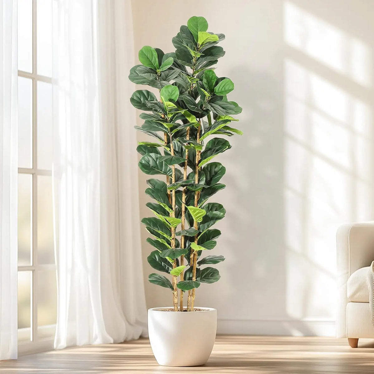 HiMISS Artificial Fiddle Leaf Fig Tree With Pot Indoor Decor