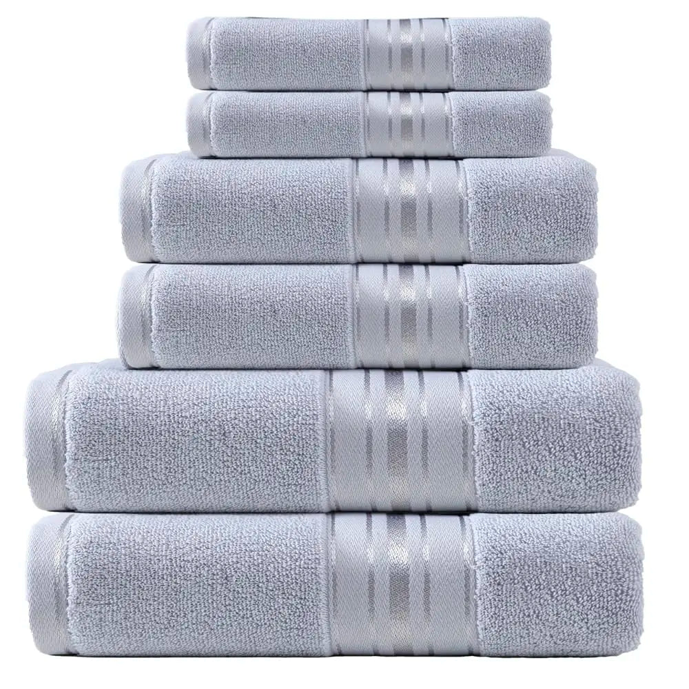Premium 6 Piece 100 Percent Cotton Bath Towel Collection