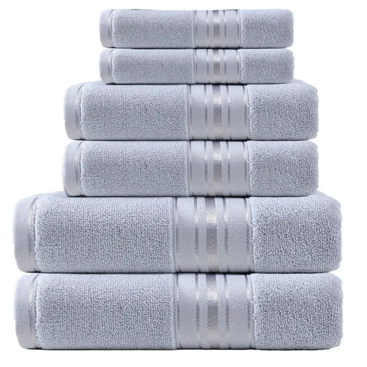Premium 6 Piece 100 Percent Cotton Bath Towel Collection