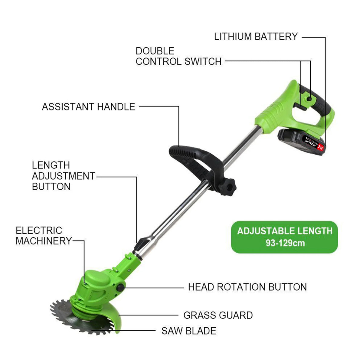 Cordless Brushless Electric Lawn Mower And Grass Trimmer Tool