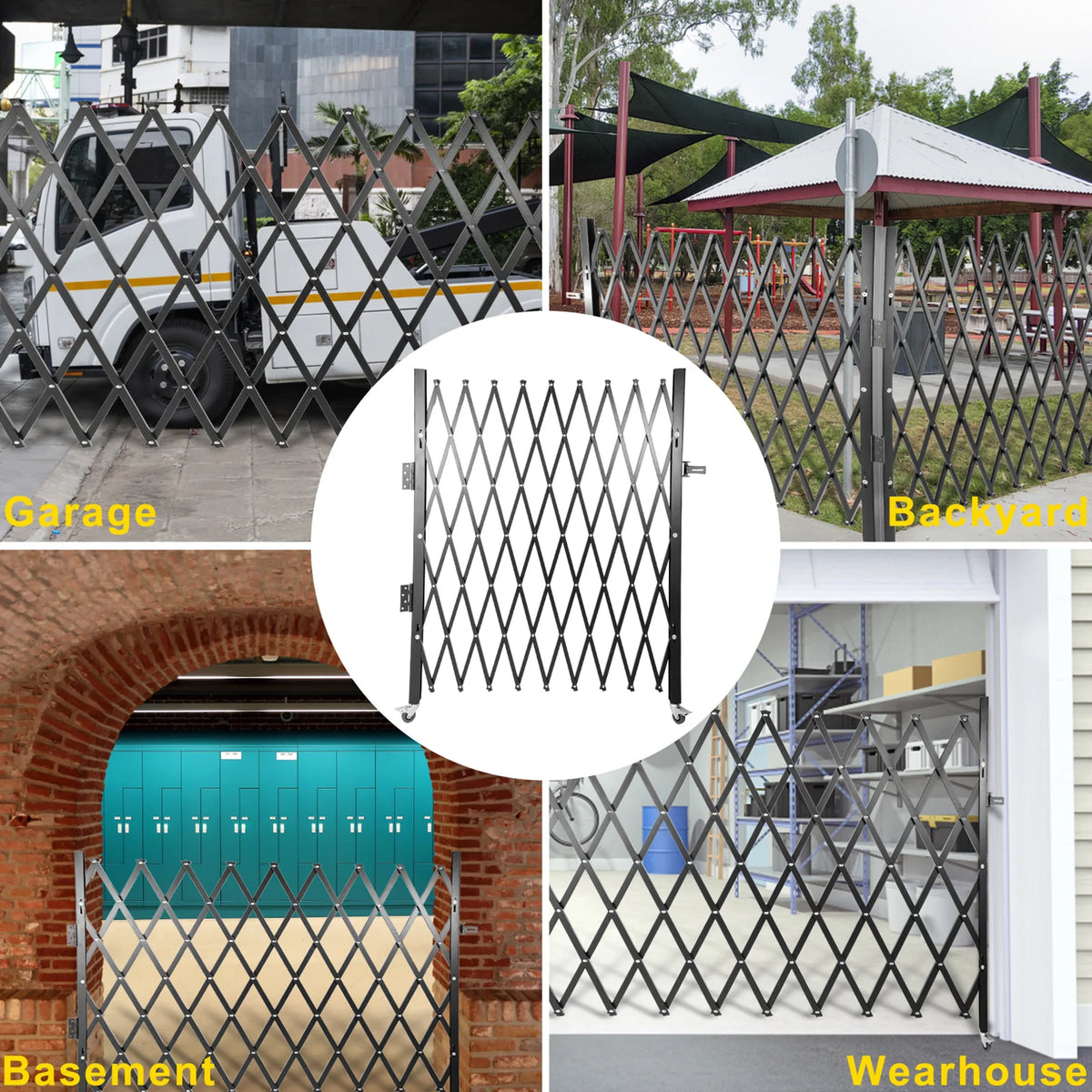 Single Folding Steel Security Gate Expandable Accordion Door