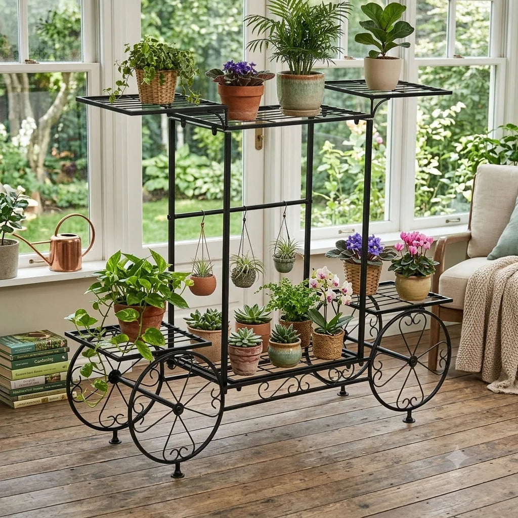 Wisfor Metal Garden Plant Stand Six Tier Pot Holder Organizer