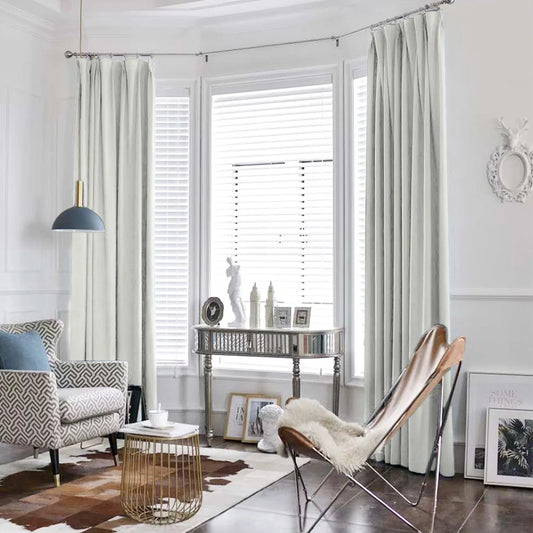 JINCHAN Linen Texture Sheer Window Curtains Light Filtering For Home