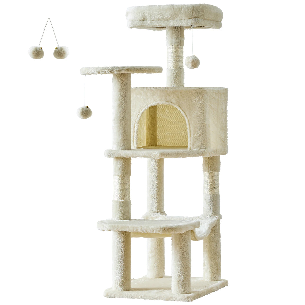 JHK Sturdy Sisal Cat Tree Climbing Tower For Indoor Pets