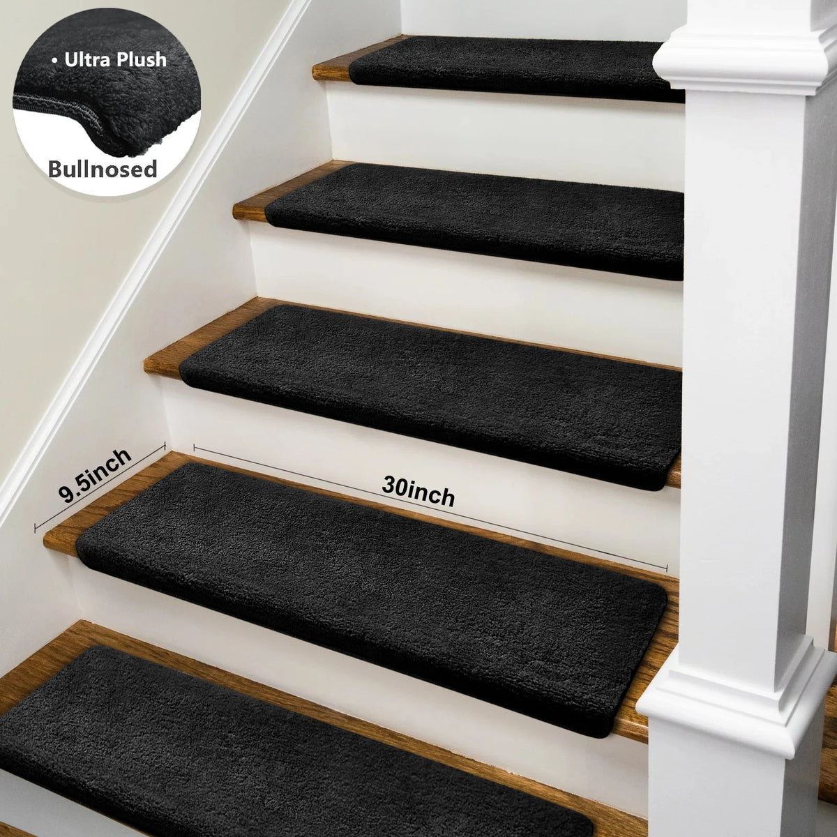 Ultra Plush Peel And Stick Non Slip Carpet Stair Treads