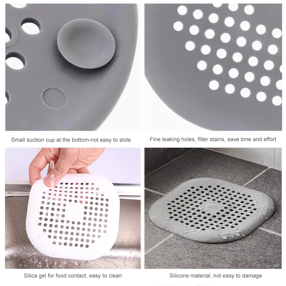 Silicone Sink Strainer Hair Catcher Drain Filter For Kitchen Bathroom