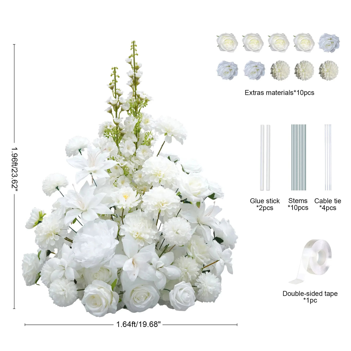 Angela Flower Artificial Silk Rose Ball Centerpiece Decoration