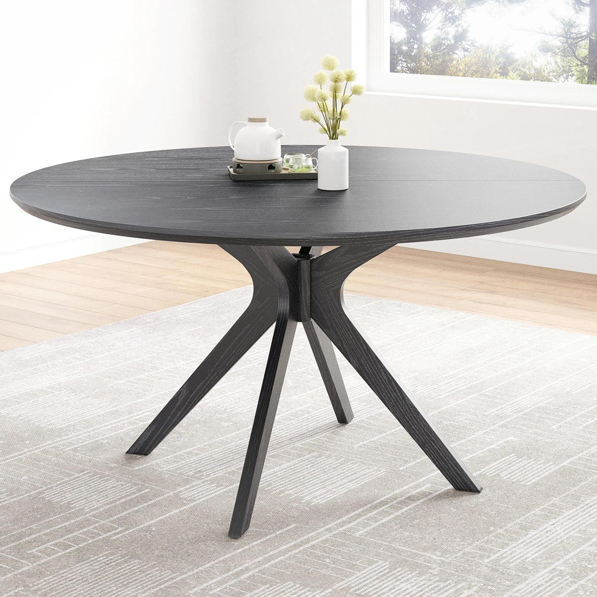 Farini Modern Round Natural Wood Dining Table For Household