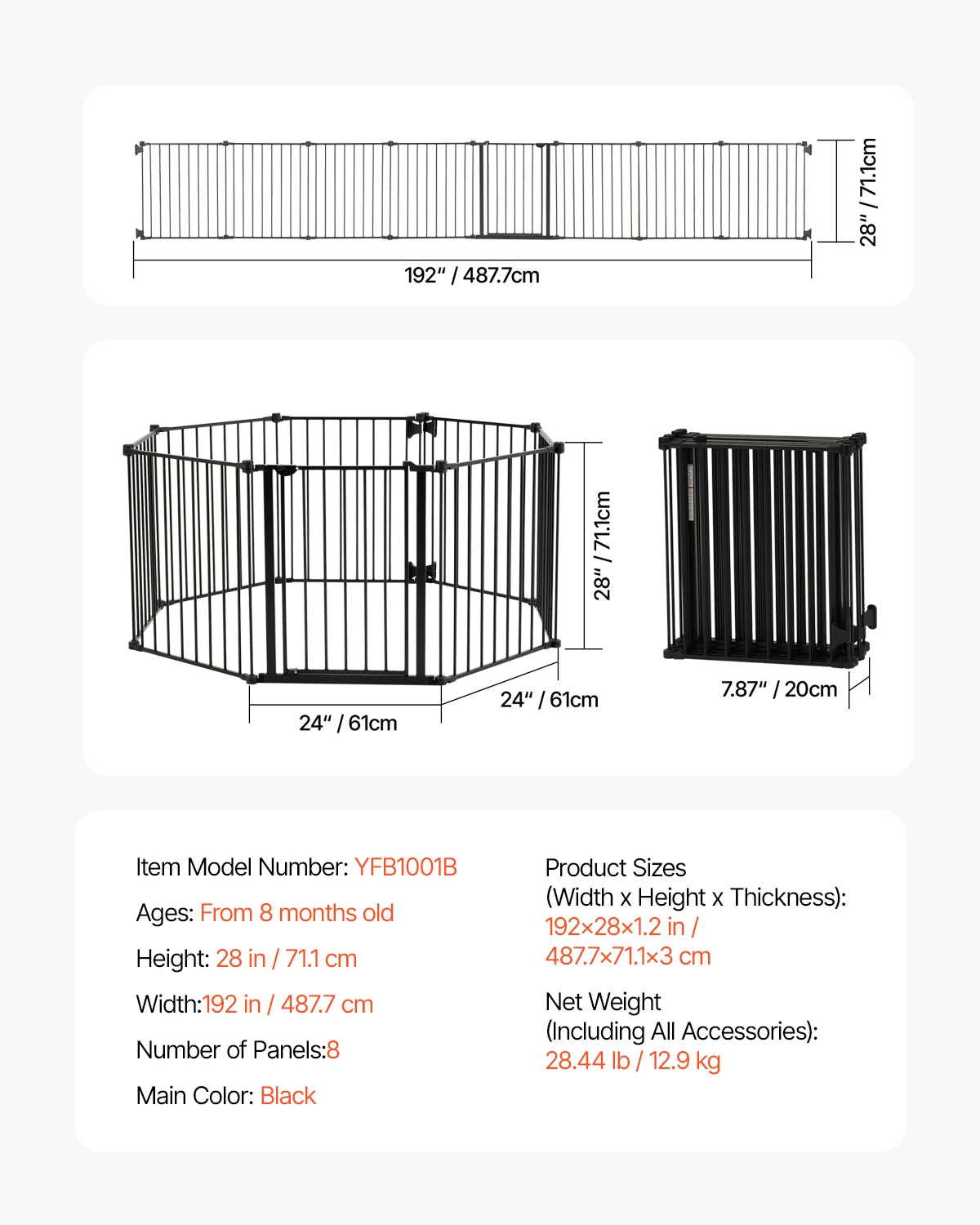 SucceBuy Pressure Mount Baby Gate For Dogs And Children