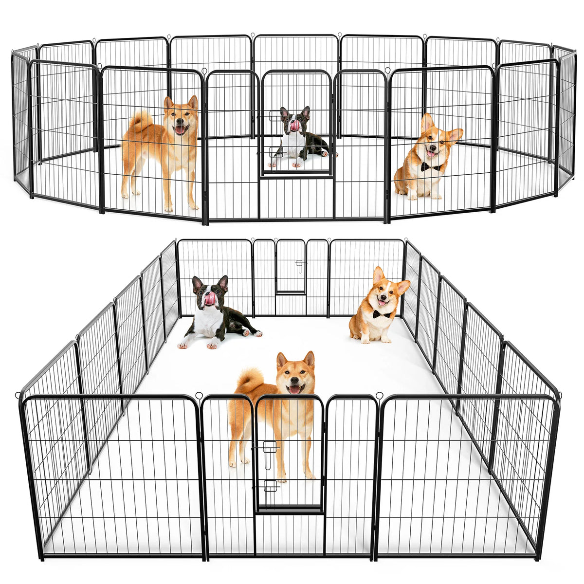 JHK Foldable Metal Dog Playpen For Indoor And Outdoor Use