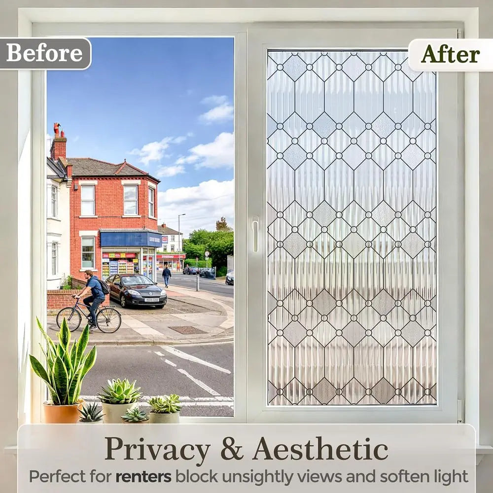 Static Cling Window Privacy Film Decorative Glass Vinyl Stickers