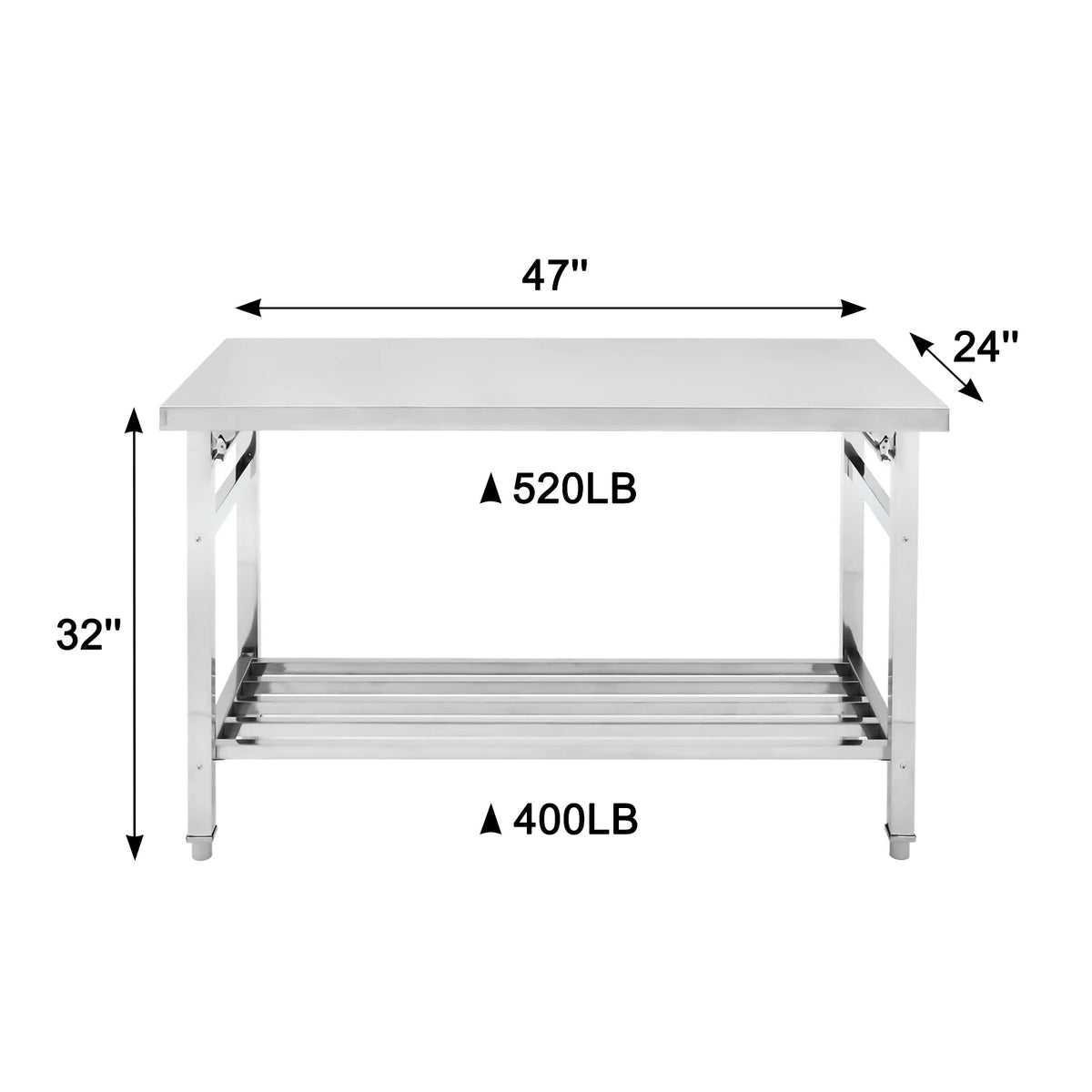 HiMISS Stainless Steel Folding Prep Table For Outdoor Cooking