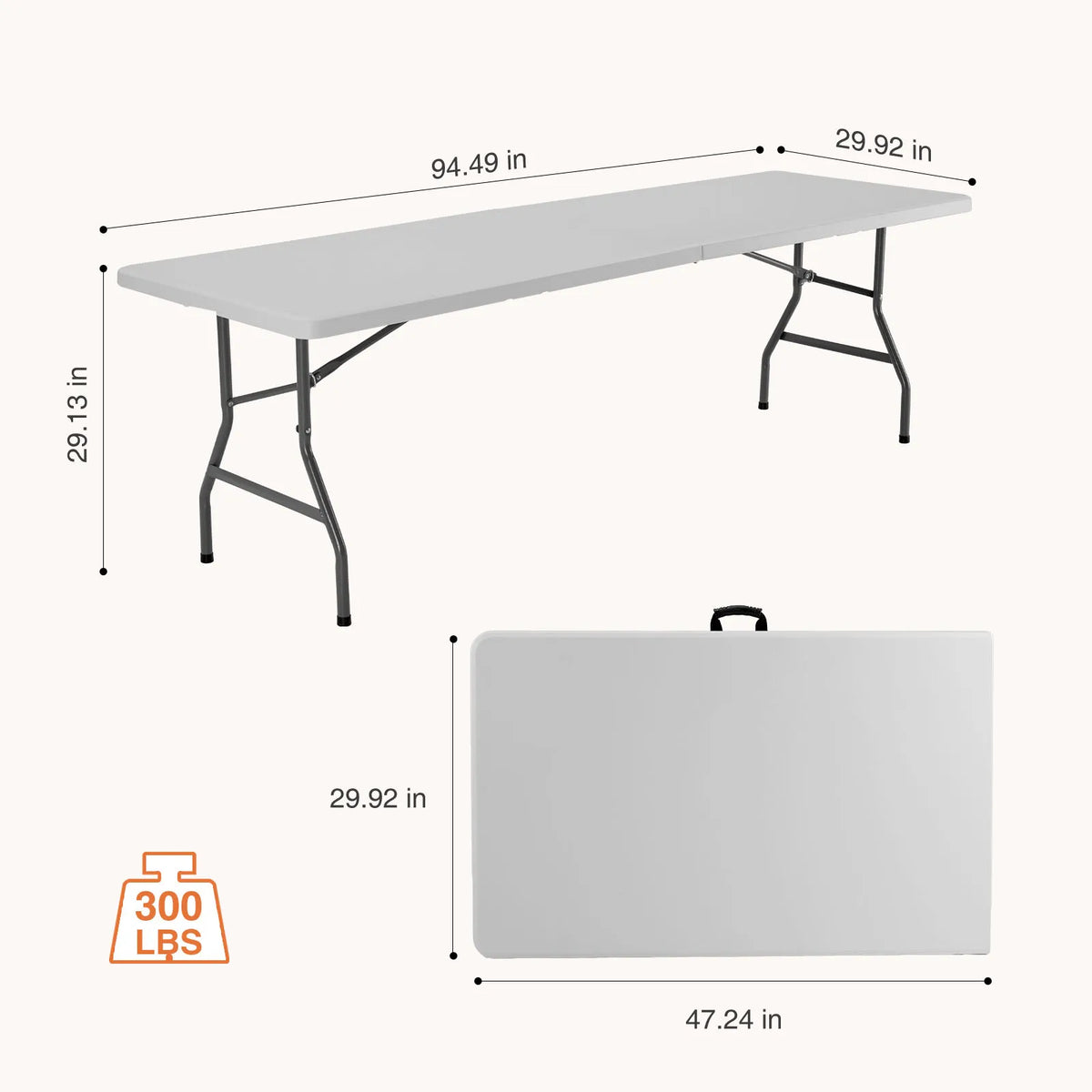 JHK Portable Folding Outdoor Indoor Table With Carrying Handle