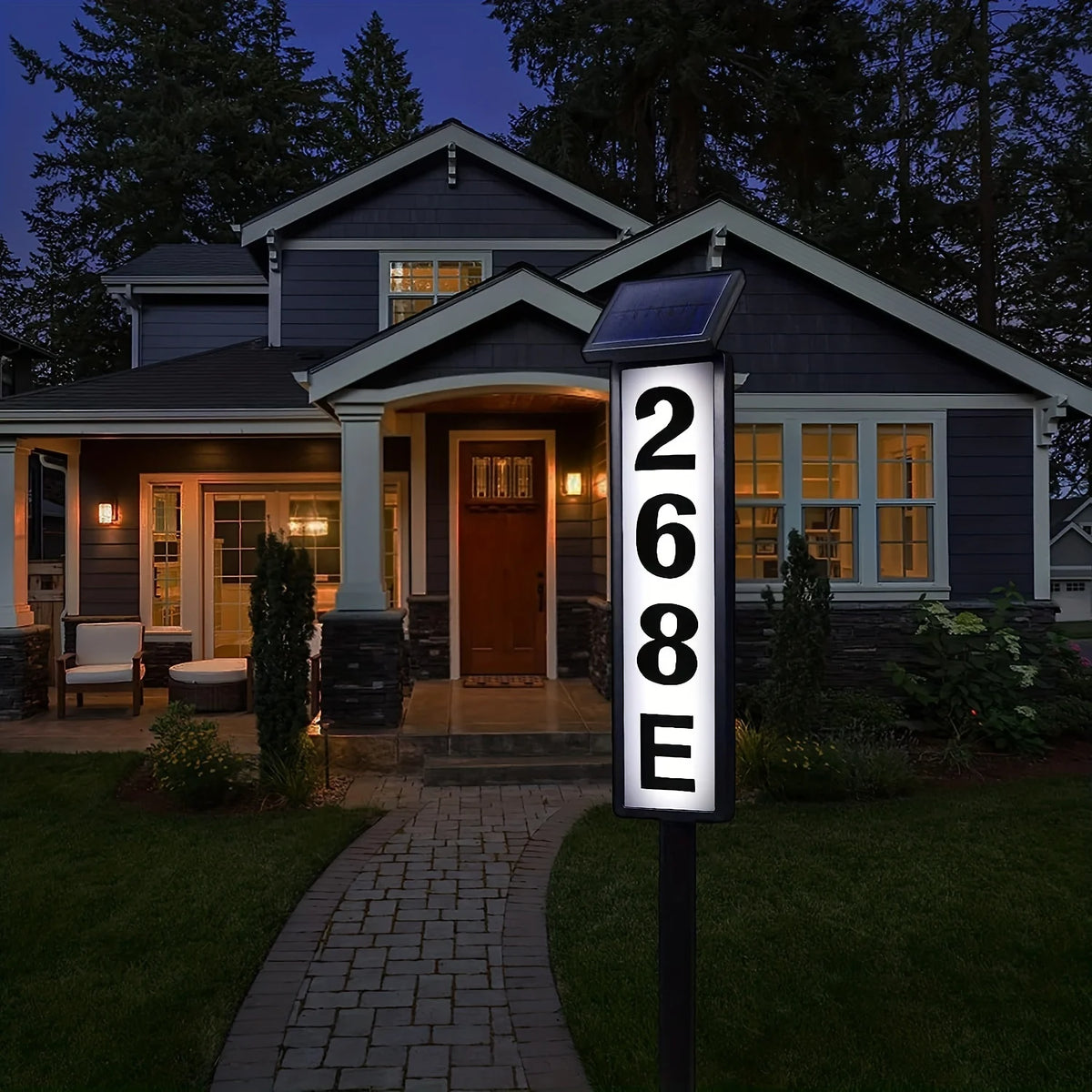 Solar Powered Outdoor Address Sign Light For Homes And Lawns