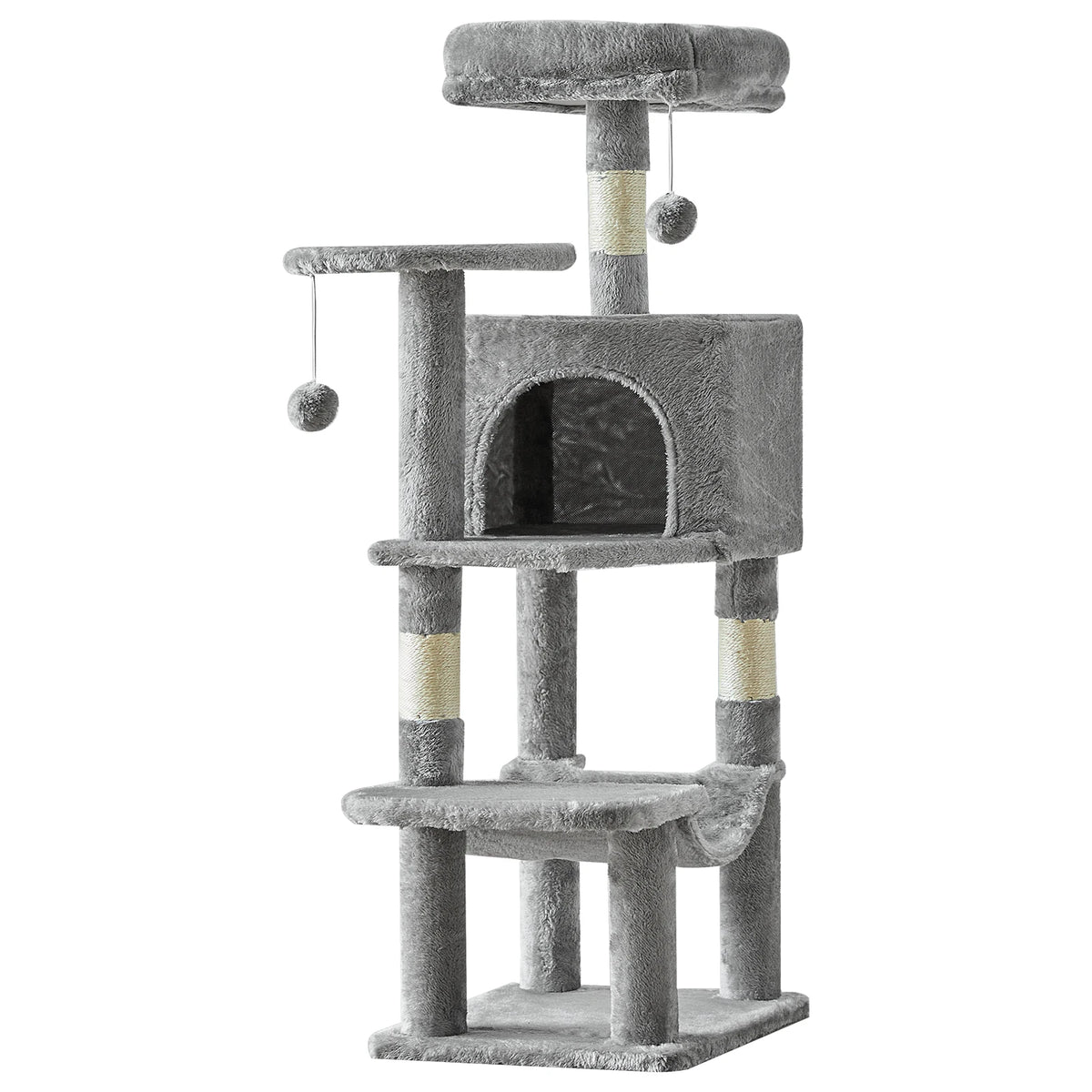 JHK Sturdy Sisal Cat Tree Climbing Tower For Indoor Pets
