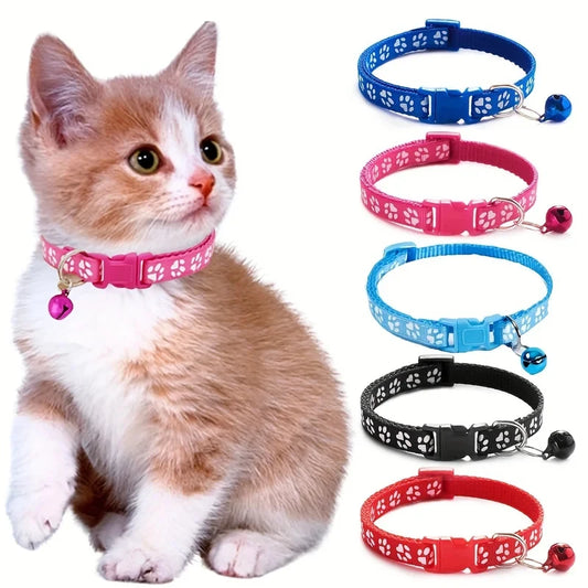 Adjustable Cat Collar With Bell And Cute Pattern Pet Accessory