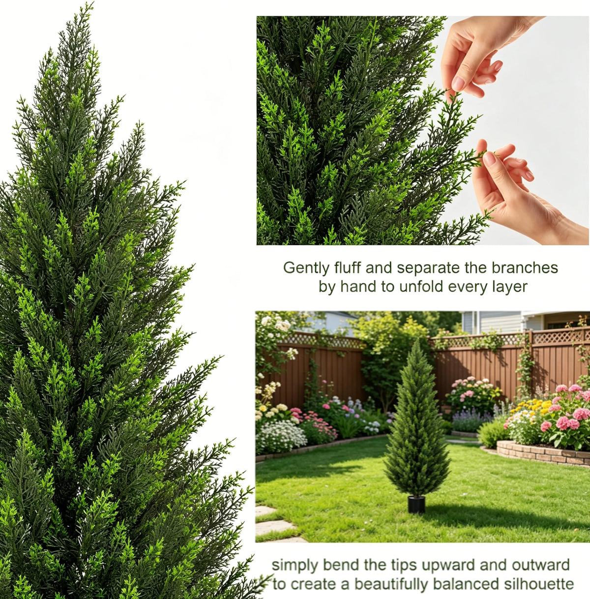 Olitree Artificial Cedar Topiary Tree Faux Evergreen Home Decor
