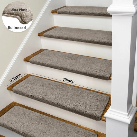 Ultra Plush Peel And Stick Non Slip Carpet Stair Treads