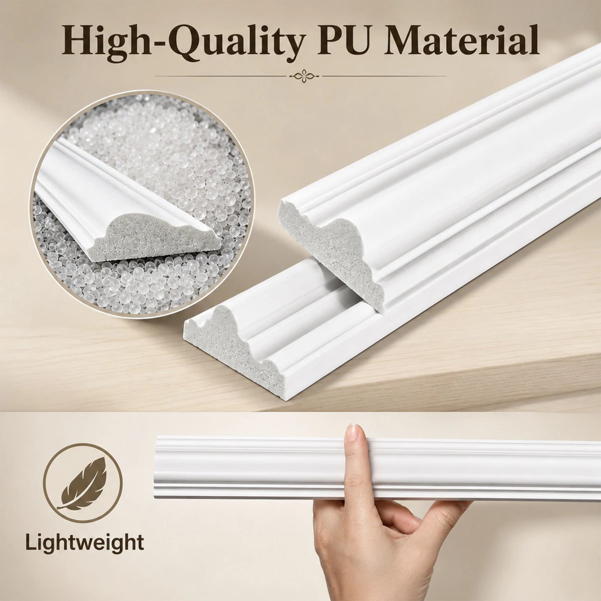 Pre Cut Wainscoting Wall Molding Kit With PU Trim Panels