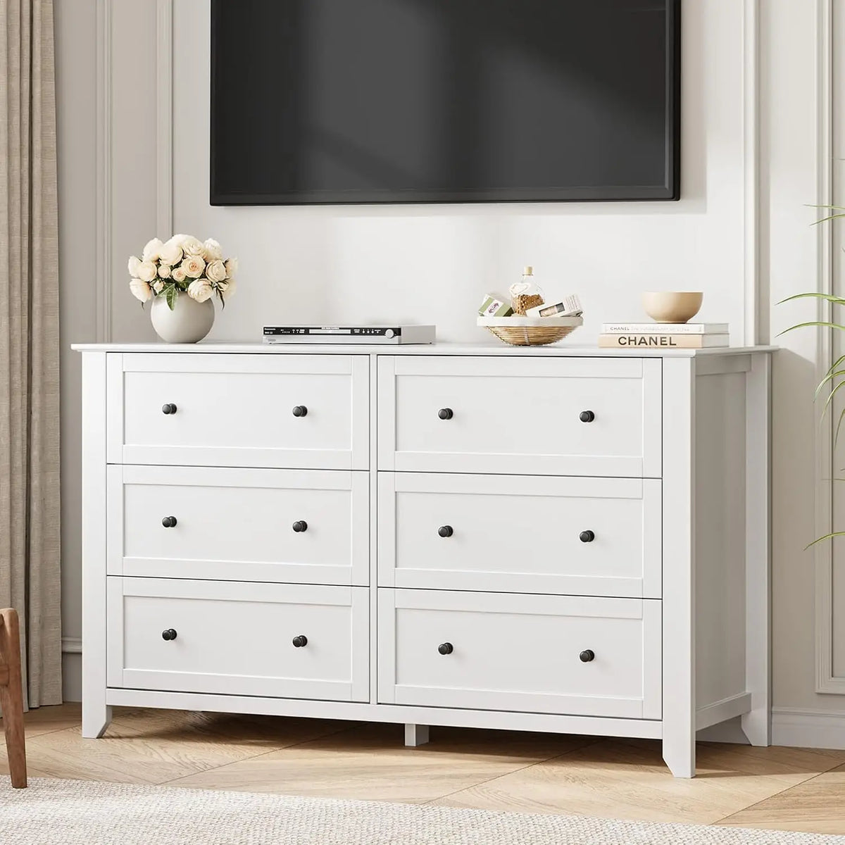 Garvee Six Drawer Solid Wood Bedroom Storage Cabinet