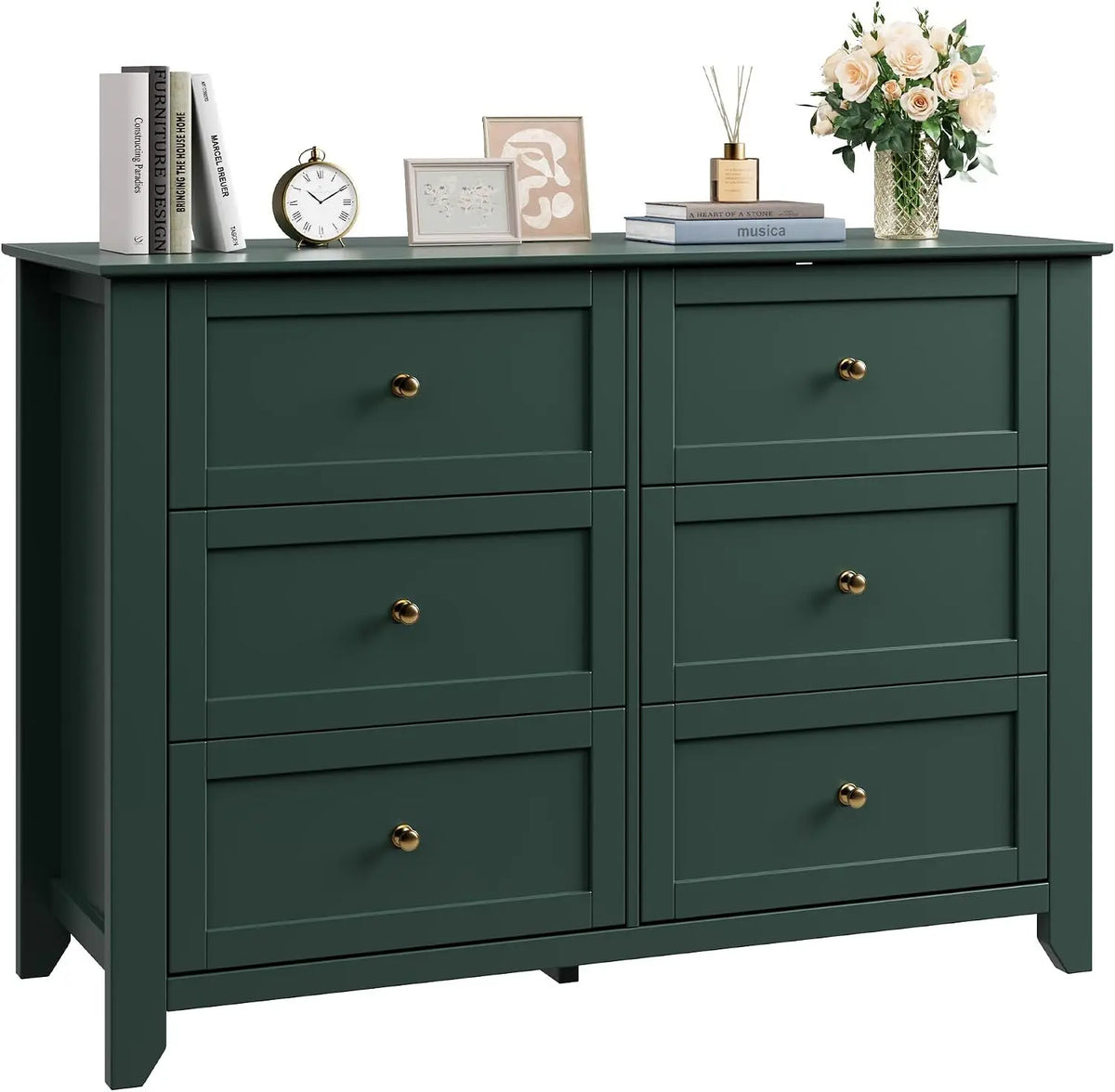 Garvee Six Drawer Solid Wood Bedroom Storage Cabinet