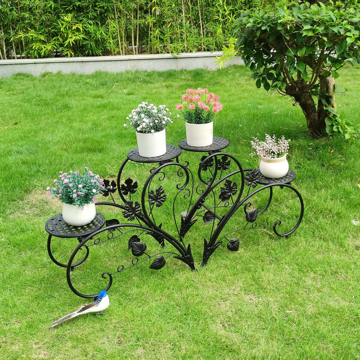 Modern Four Tier Rustproof Metal Plant Stand For Home Decor