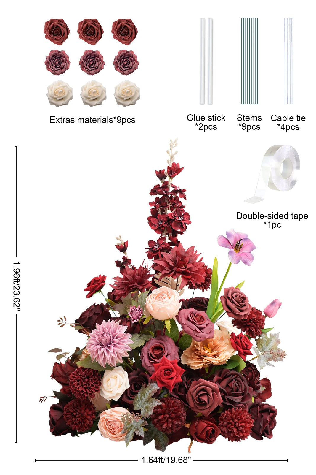 Angela Flower Artificial Silk Rose Ball Centerpiece Decoration
