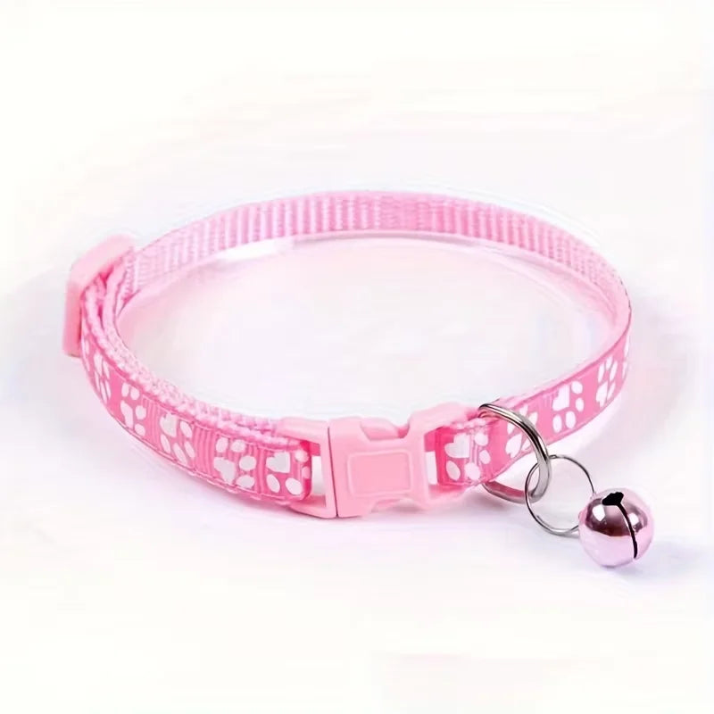 Adjustable Cat Collar With Bell And Cute Pattern Pet Accessory